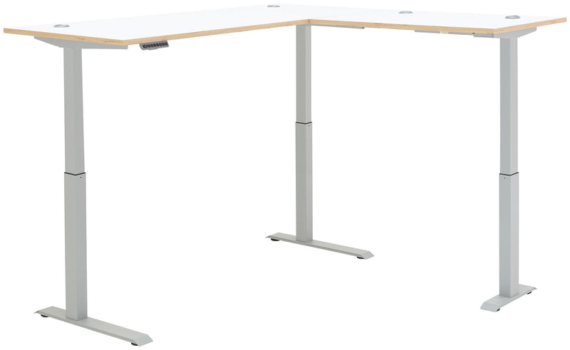 Höhenverstellbarer Eckschreibtisch MEMPHIS Weiß 185 x 177 cm