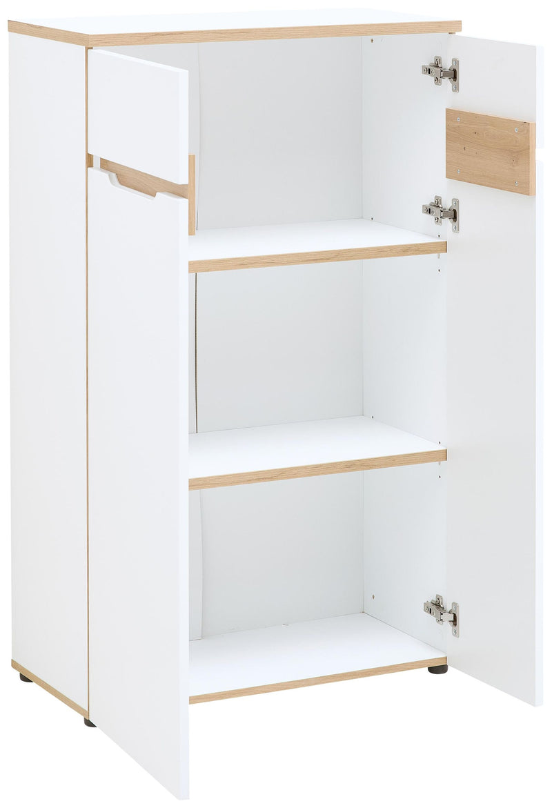 Büroschrank MEMPHIS 2-türig WH10 Weiß supermatt & Artisan Eiche