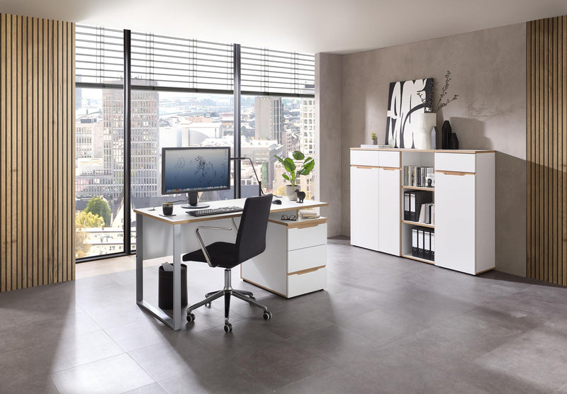 Büroregal MEMPHIS WH14 Weiß & Artisan Eiche 45 cm