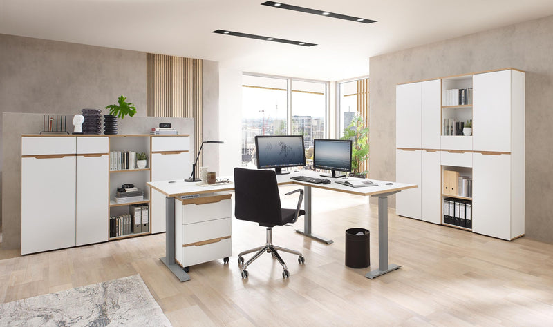 Büroregal MEMPHIS WH14 Weiß & Artisan Eiche 45 cm