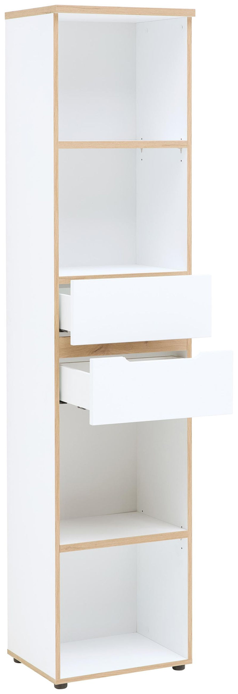 Komplettbüro MEMPHIS X 8-teilig in Weiß supermatt & Eiche inkl. Tisch