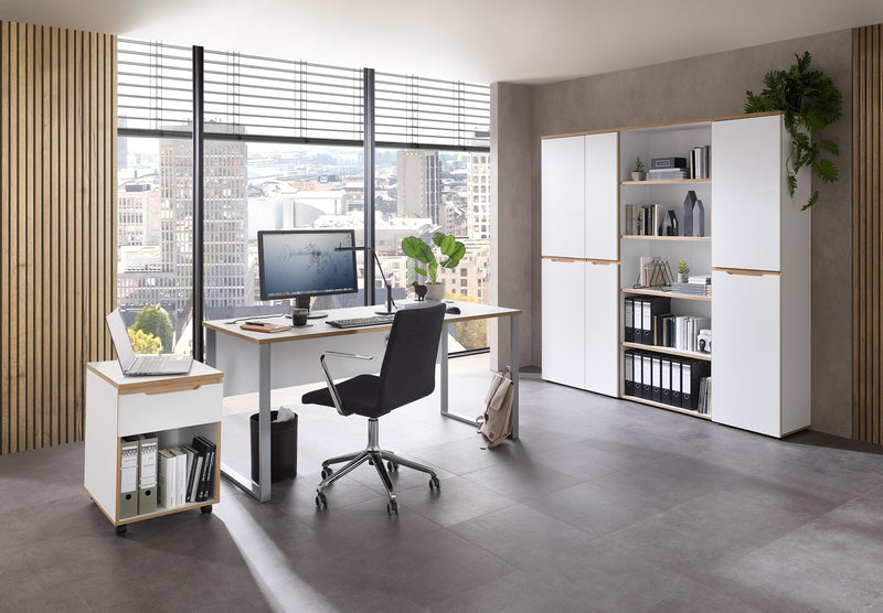 Büro Komplettset MEMPHIS VII 5-teilig – Weiß & Artisan Eiche