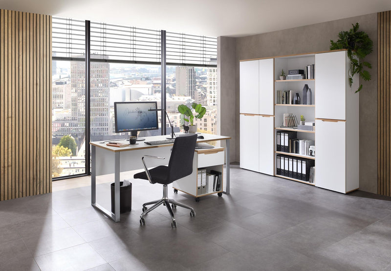Büro Komplettset MEMPHIS VII 5-teilig – Weiß & Artisan Eiche