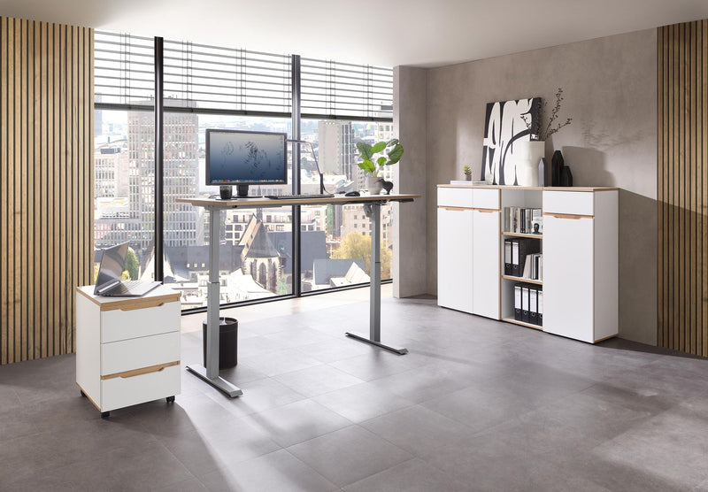 Büroset MEMPHIS VI 5-teilig Weiß – Ergonomisch höhenverstellbar