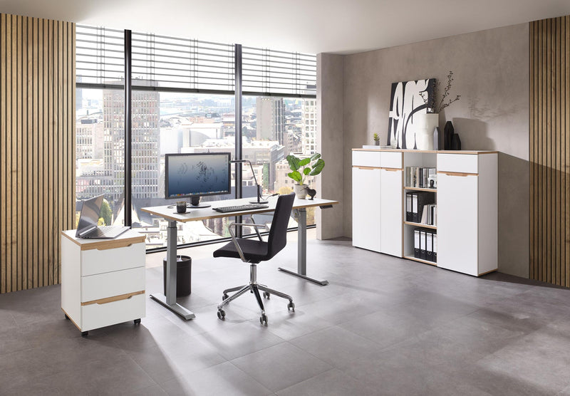 Büroset MEMPHIS VI 5-teilig Weiß – Ergonomisch höhenverstellbar