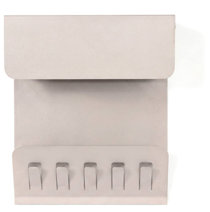 Wandgarderobe KEEPER Silky Taupe Garderobe 5 Haken und Klappe, Spinder