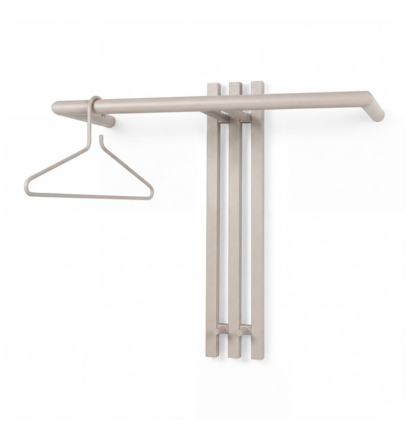 Wandgarderobe SENZA 1 Stahl Silky Taupe Garderobenhalter Spinder Design