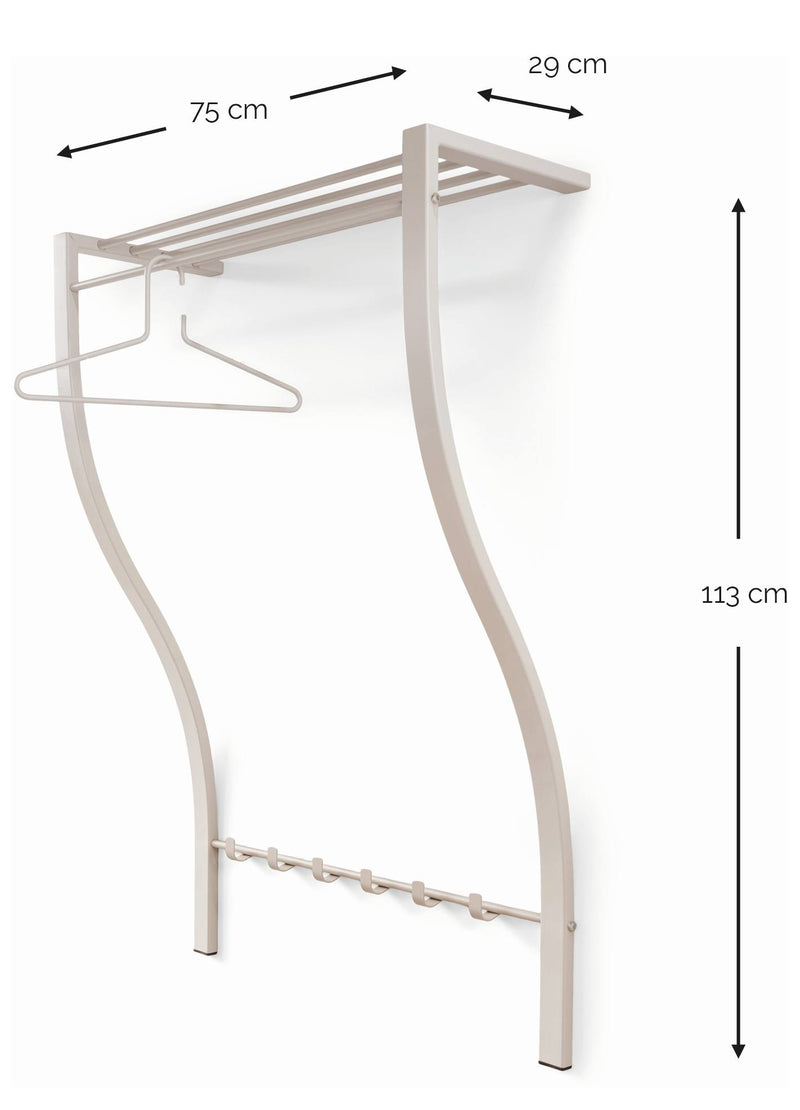 Design Wandgarderobe CARVE 1 Silky Taupe pulverbeschichtet von Spinder