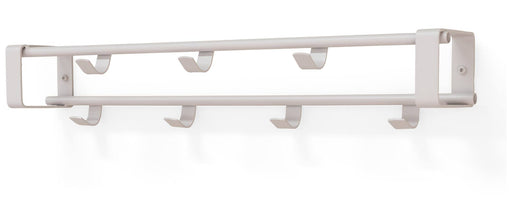 Wandgarderobe REX 1 in Silky Taupe mit zwei Hakenreihen in Gesamtansicht von vorne.