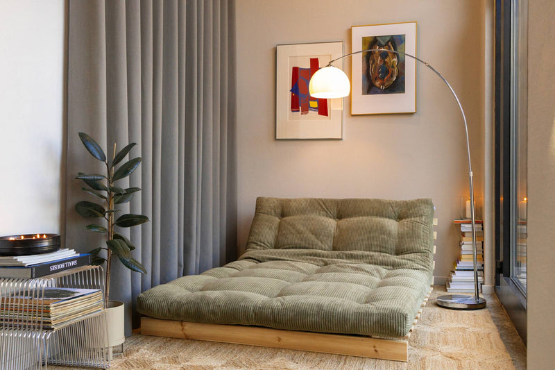 Sofa Schlafsofa ROOTS 140 Polster Cord Kiefer massiv unbehandelt Karup