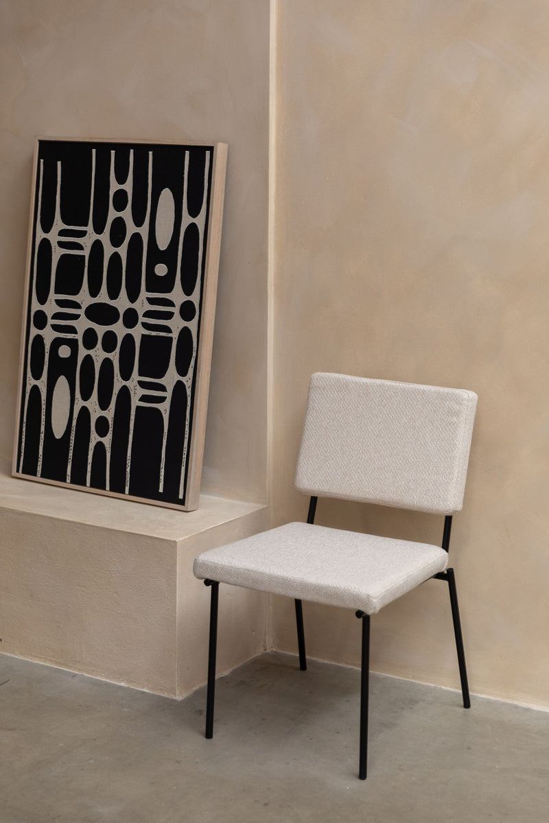 Esszimmerstuhl Fellow 2er-Set Off-White mit Metallgestell, Zuiver