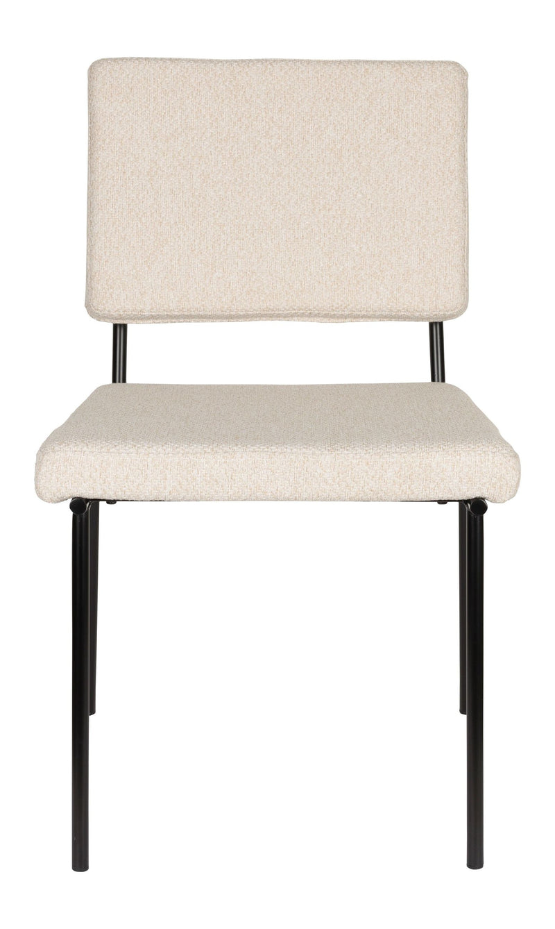 Esszimmerstuhl Fellow 2er-Set Off-White mit Metallgestell, Zuiver