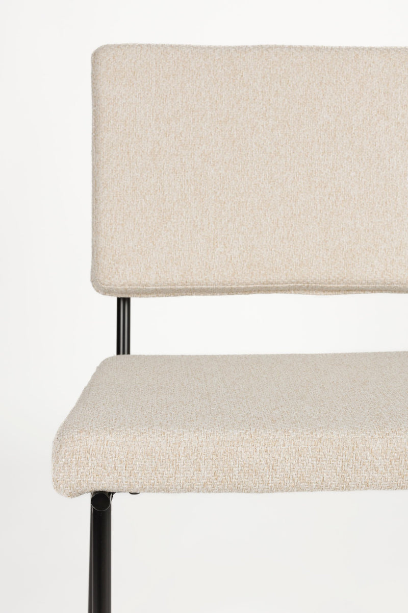 Esszimmerstuhl Fellow 2er-Set Off-White mit Metallgestell, Zuiver