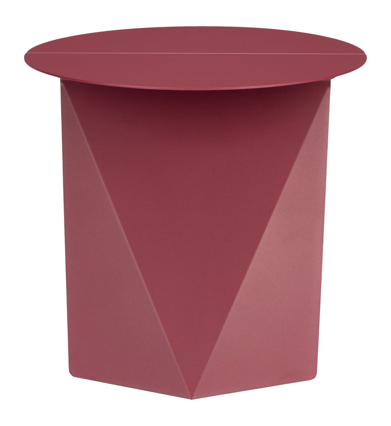 Beistelltisch Foldy Zuiver in Marsala-Rot mit Origami-Design aus Stahl