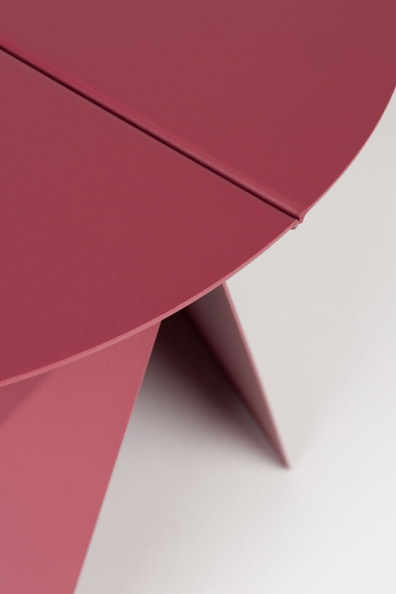 Beistelltisch Foldy Zuiver in Marsala-Rot mit Origami-Design aus Stahl