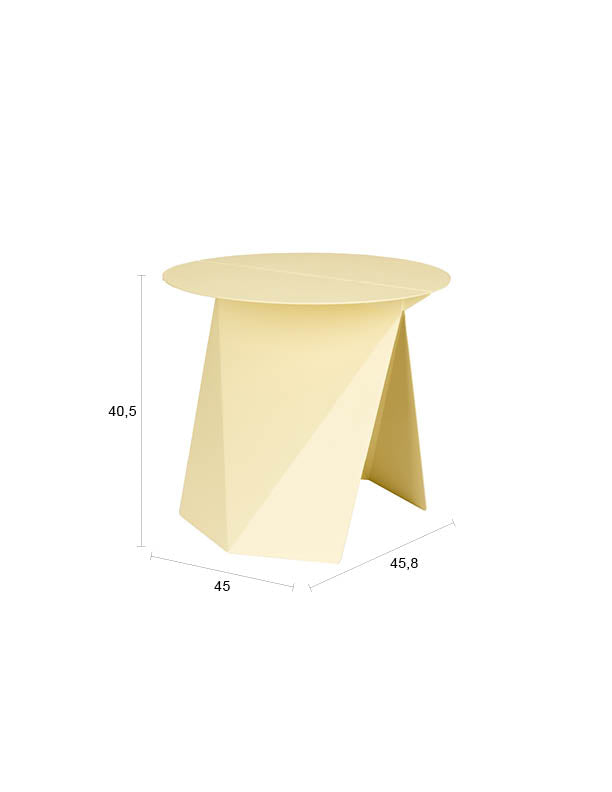 Beistelltisch Foldy Zuiver in Gelb mit Origami-Design aus Stahl