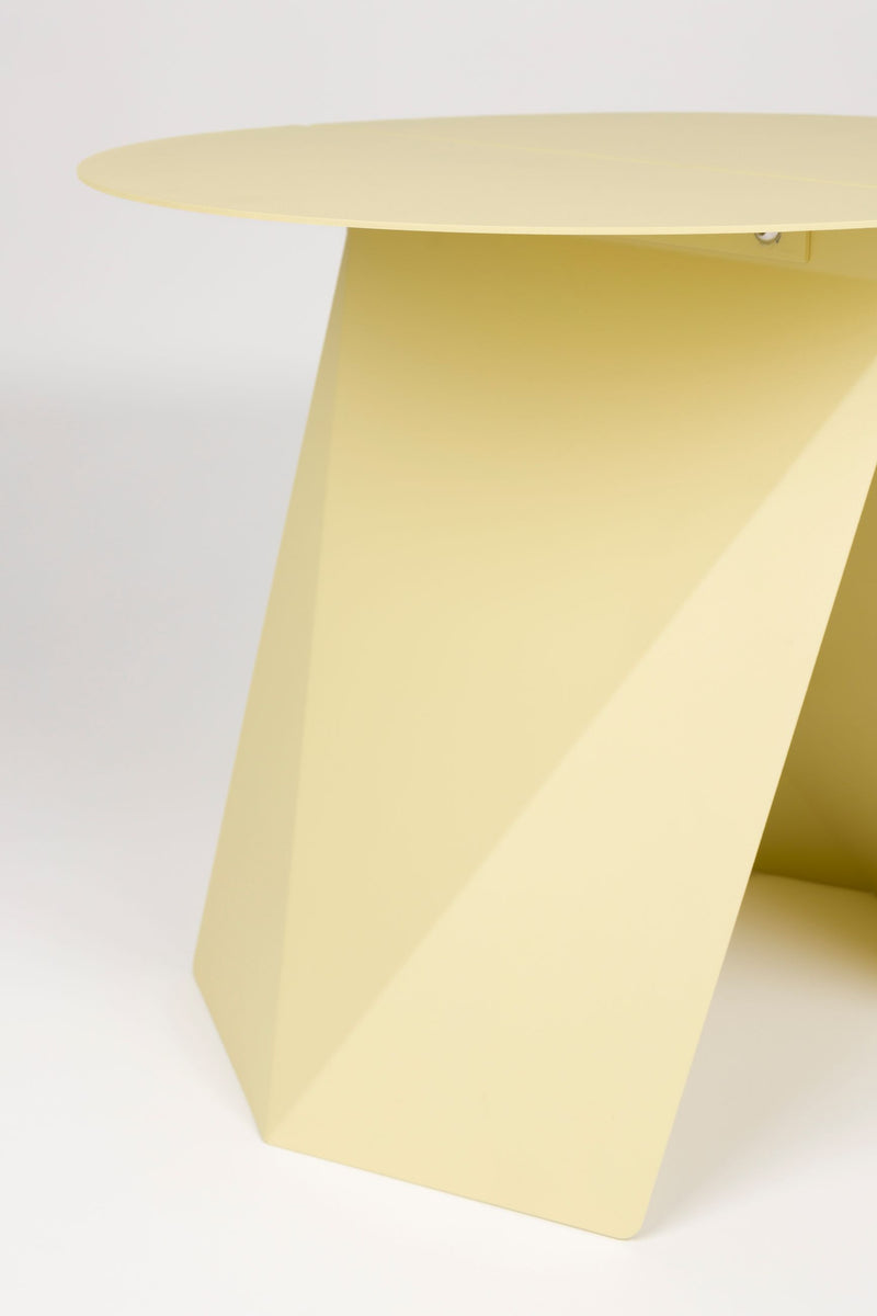 Beistelltisch Foldy Zuiver in Gelb mit Origami-Design aus Stahl