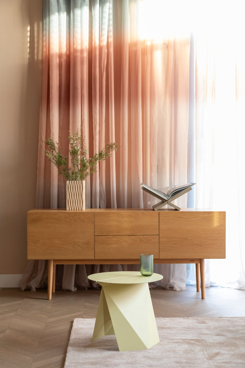 Beistelltisch Foldy Zuiver in Gelb mit Origami-Design aus Stahl