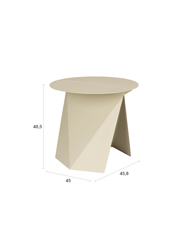 Beistelltisch Foldy Zuiver Beige aus Metall mit Origami-Design