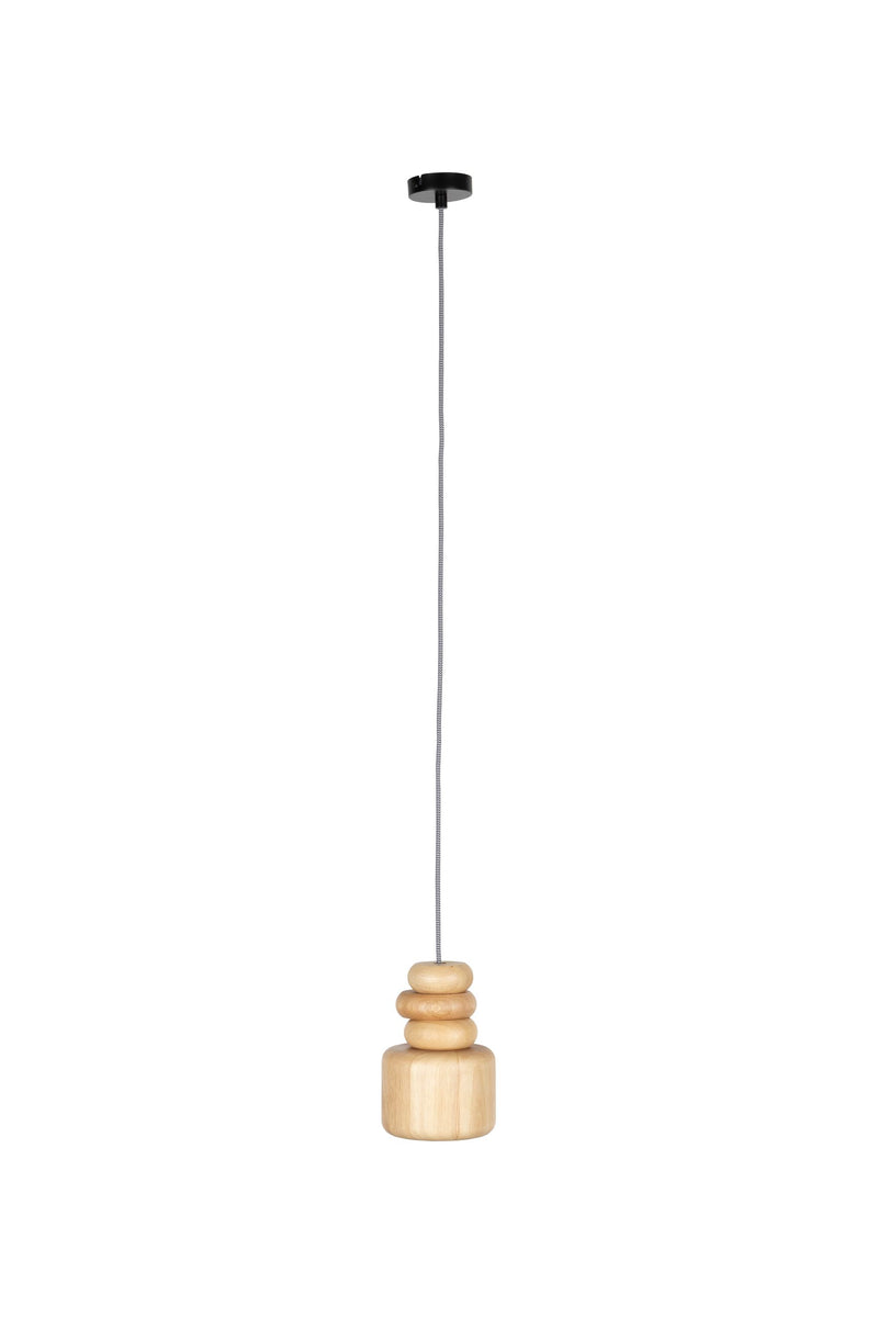 Pendelleuchte Dicky mit Holzschirm in Natural Oak, E27-Fassung