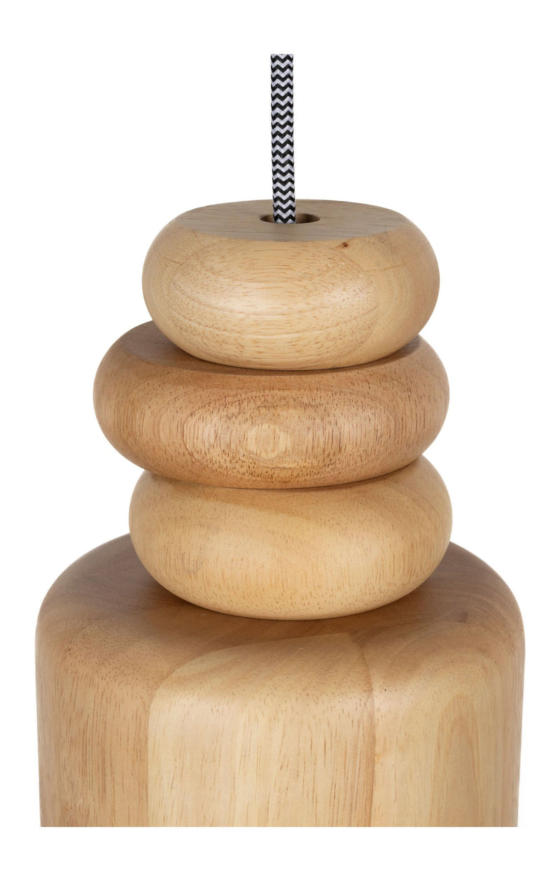 Pendelleuchte Dicky mit Holzschirm in Natural Oak, E27-Fassung