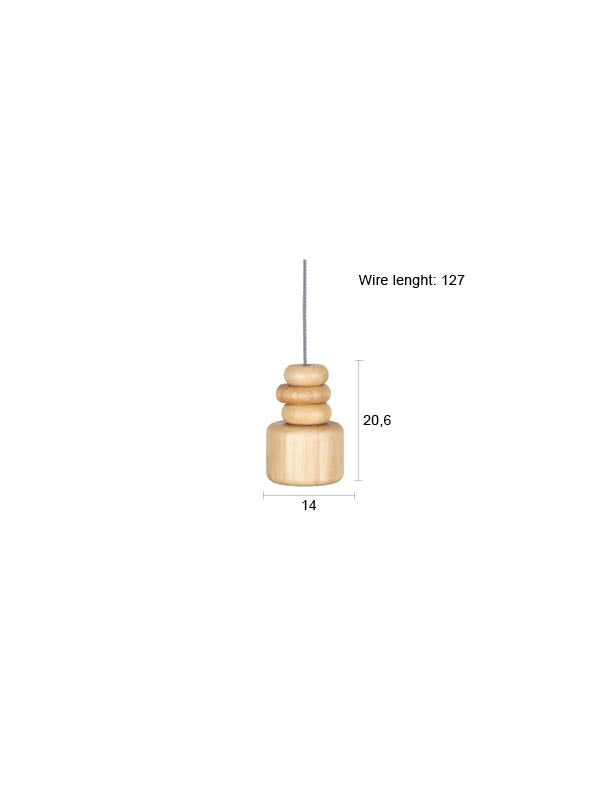 Pendelleuchte Dicky mit Holzschirm in Natural Oak, E27-Fassung