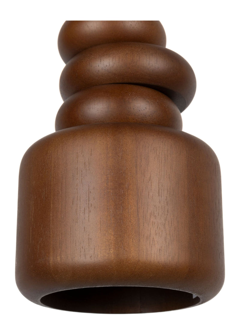 Pendelleuchte Dicky Zuiver aus Gummiholz mit Holzringen, Braun
