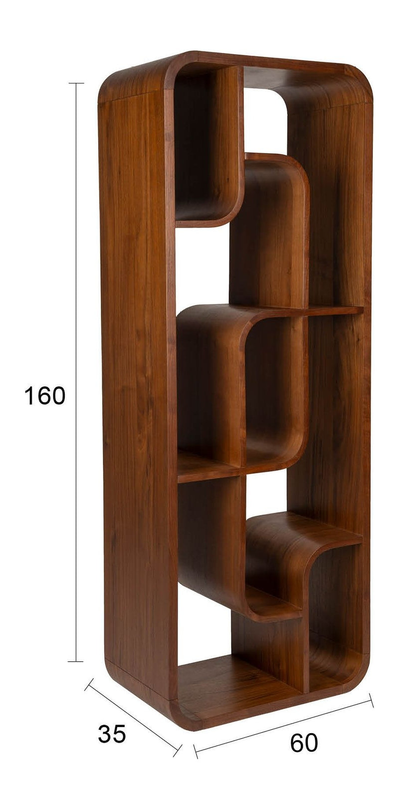 Schrank Seven im Bogendesign aus Nussbaumfurnier von Zuiver, Braun