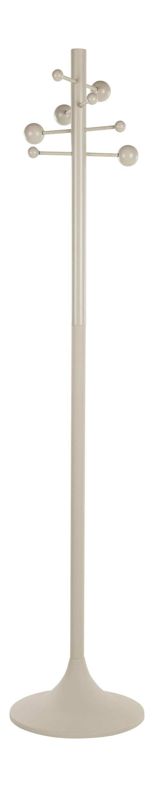 Garderobenhaken Jason Beige aus Gummibaumholz mit Kugelhaken, Gesamtansicht.