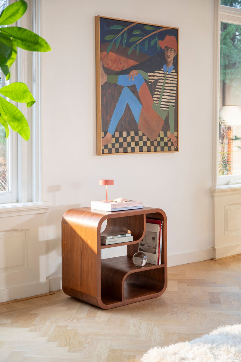 Kabellose Tischlampe Mini Marsala von Zuiver in Rot mit Touch-Dimmer
