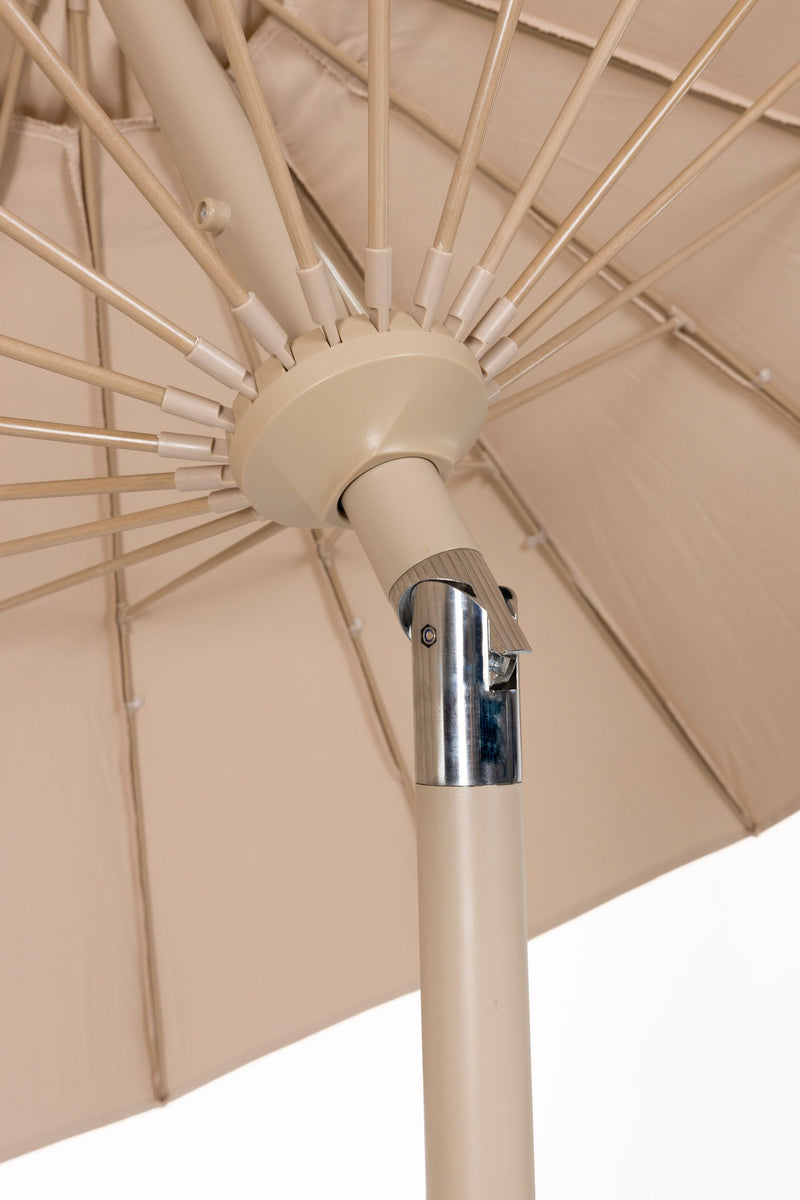 Sonnenschirm Sunshine von Zuiver in Beige mit Edelstahlstab für Garten
