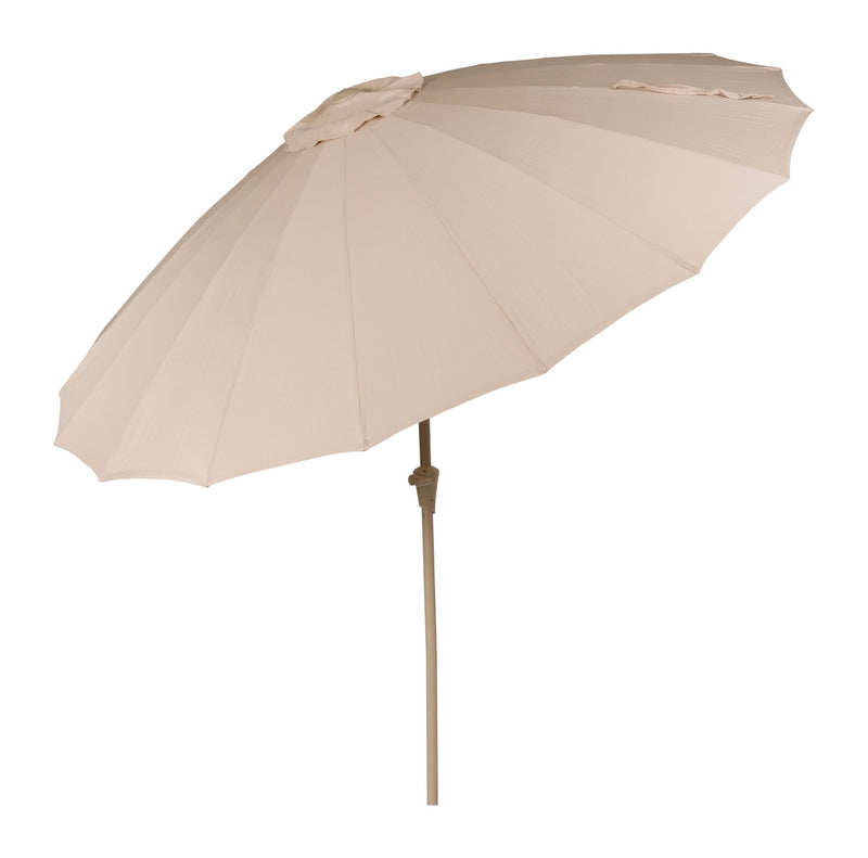 Sonnenschirm Sunshine von Zuiver in Beige mit Edelstahlstab für Garten