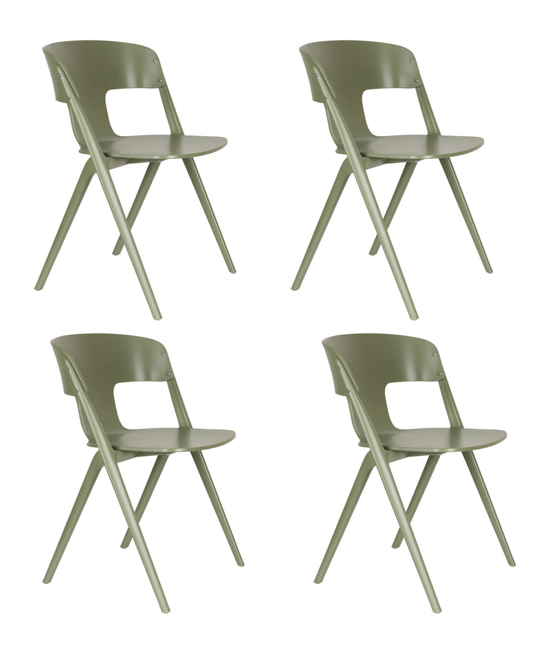Gartenstuhl Horizon 4er-Set, Forest Green aus Polypropylen von Zuiver