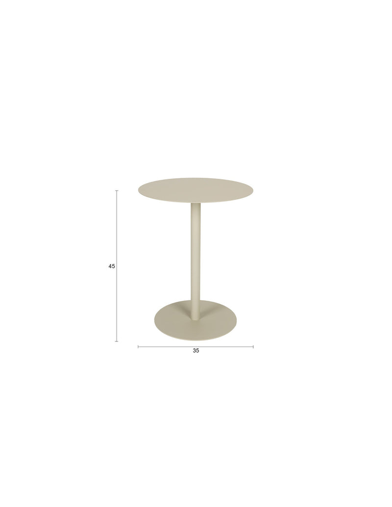 Beistelltisch Snow von Zuiver, rund aus Edelstahl in Beige