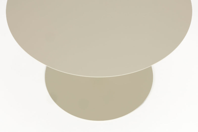 Couchtisch Snow von Zuiver, rund, in Beige aus rostfreiem Metall