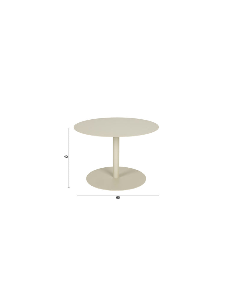 Couchtisch Snow von Zuiver, rund, in Beige aus rostfreiem Metall