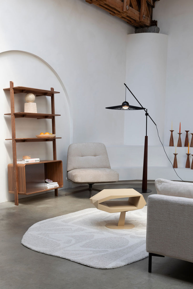 Loungesessel Benjamin mit drehbarem Metallgestell, Beige von Zuiver