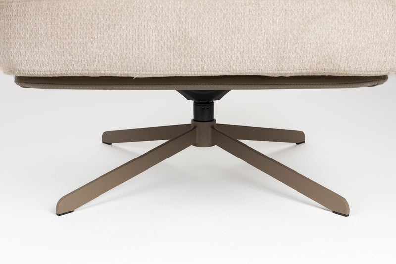 Loungesessel Benjamin mit drehbarem Metallgestell, Beige von Zuiver