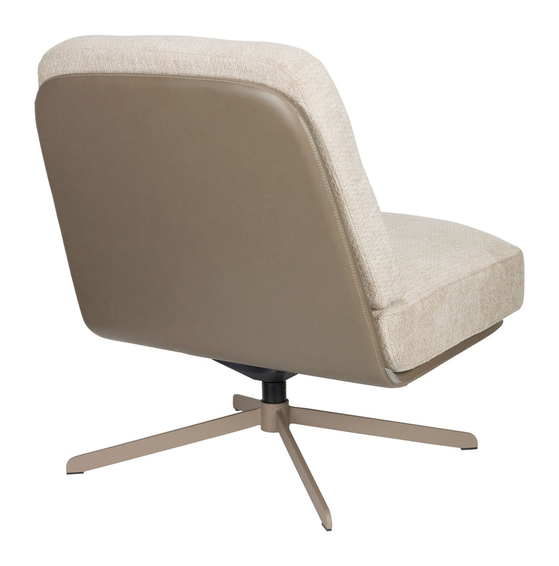 Loungesessel Benjamin mit drehbarem Metallgestell, Beige von Zuiver