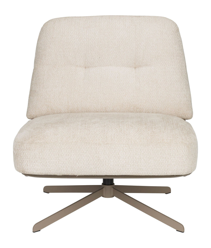 Loungesessel Benjamin mit drehbarem Metallgestell, Beige von Zuiver