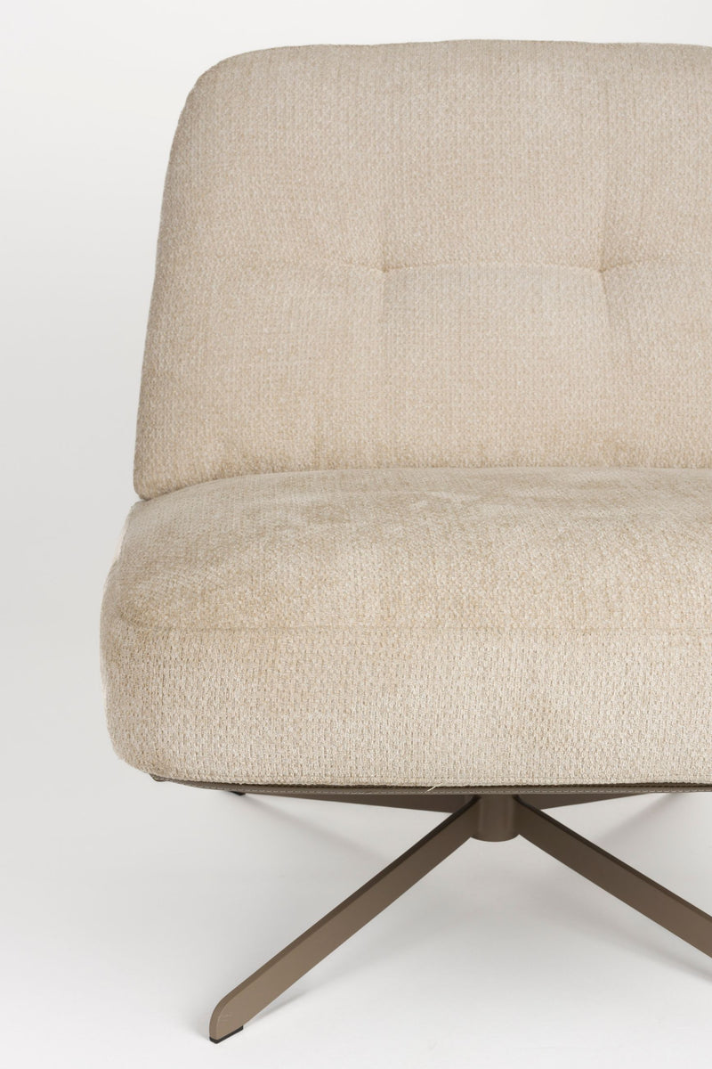 Loungesessel Benjamin mit drehbarem Metallgestell, Beige von Zuiver