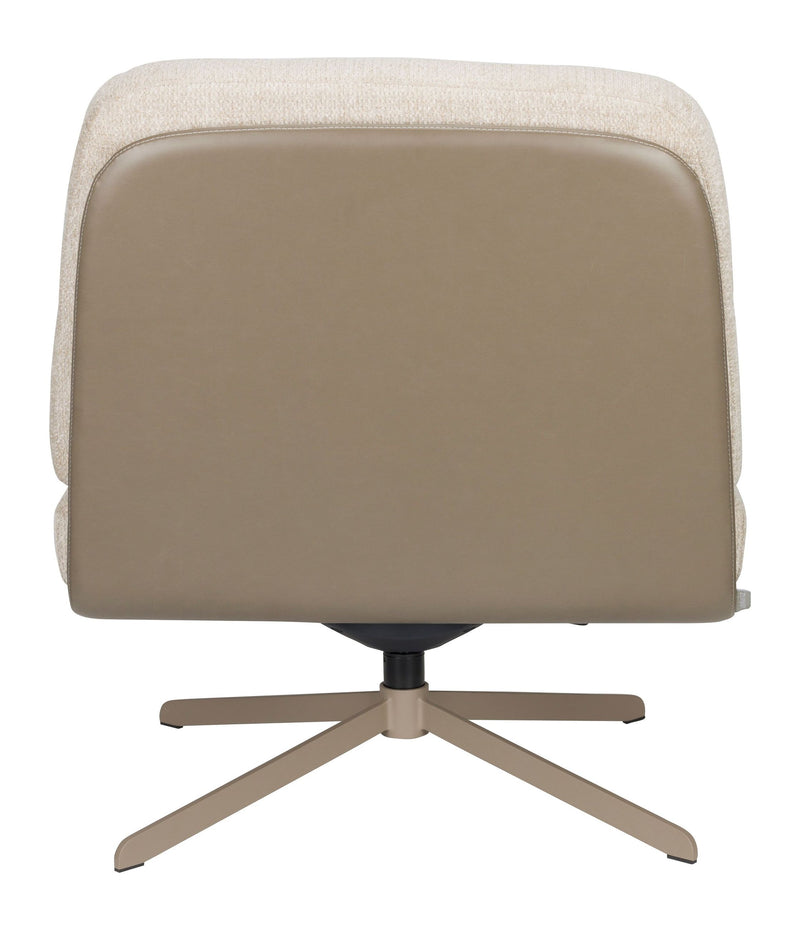 Loungesessel Benjamin mit drehbarem Metallgestell, Beige von Zuiver