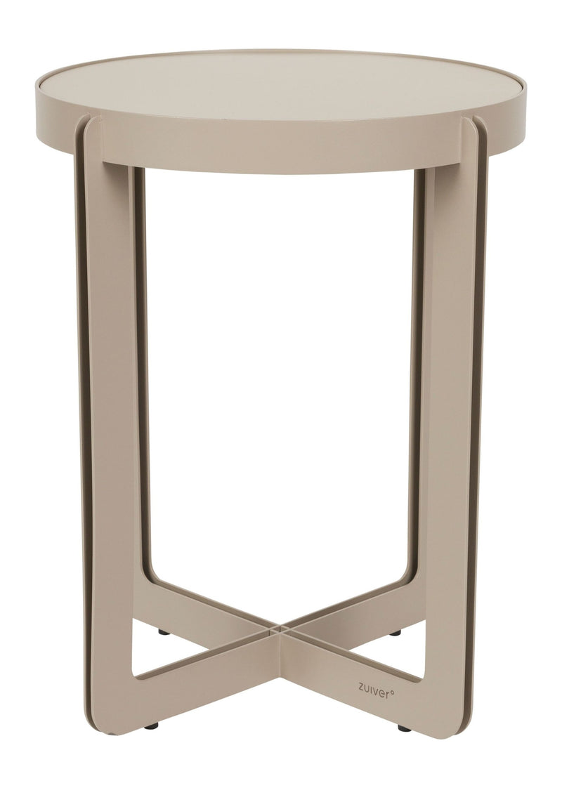 Beistelltisch Centre von Zuiver, Beige mit Stahlgestell und MDF-Platte