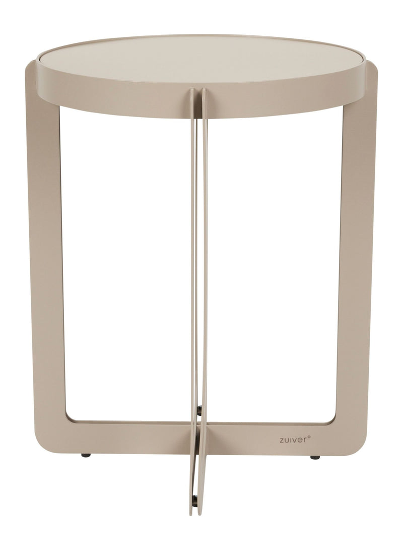 Beistelltisch Centre von Zuiver, Beige mit Stahlgestell und MDF-Platte