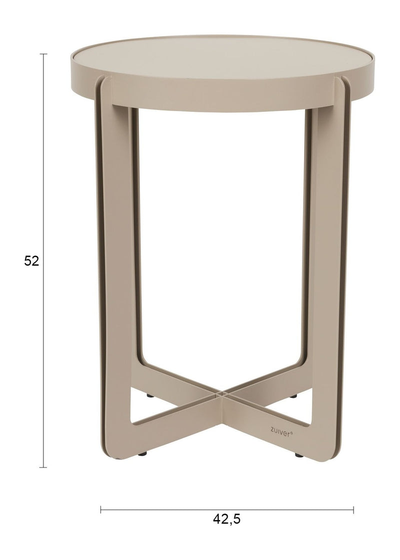 Beistelltisch Centre von Zuiver, Beige mit Stahlgestell und MDF-Platte