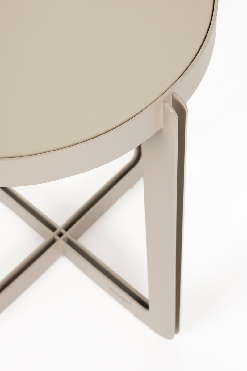 Beistelltisch Centre von Zuiver, Beige mit Stahlgestell und MDF-Platte