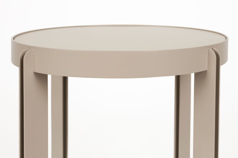 Beistelltisch Centre von Zuiver, Beige mit Stahlgestell und MDF-Platte