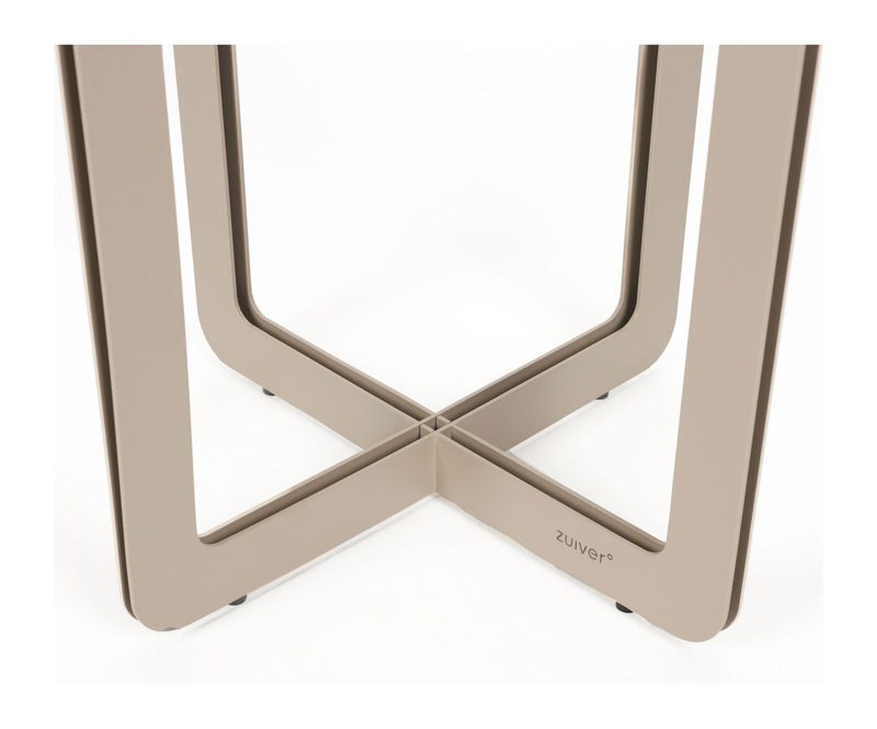 Beistelltisch Centre von Zuiver, Beige mit Stahlgestell und MDF-Platte