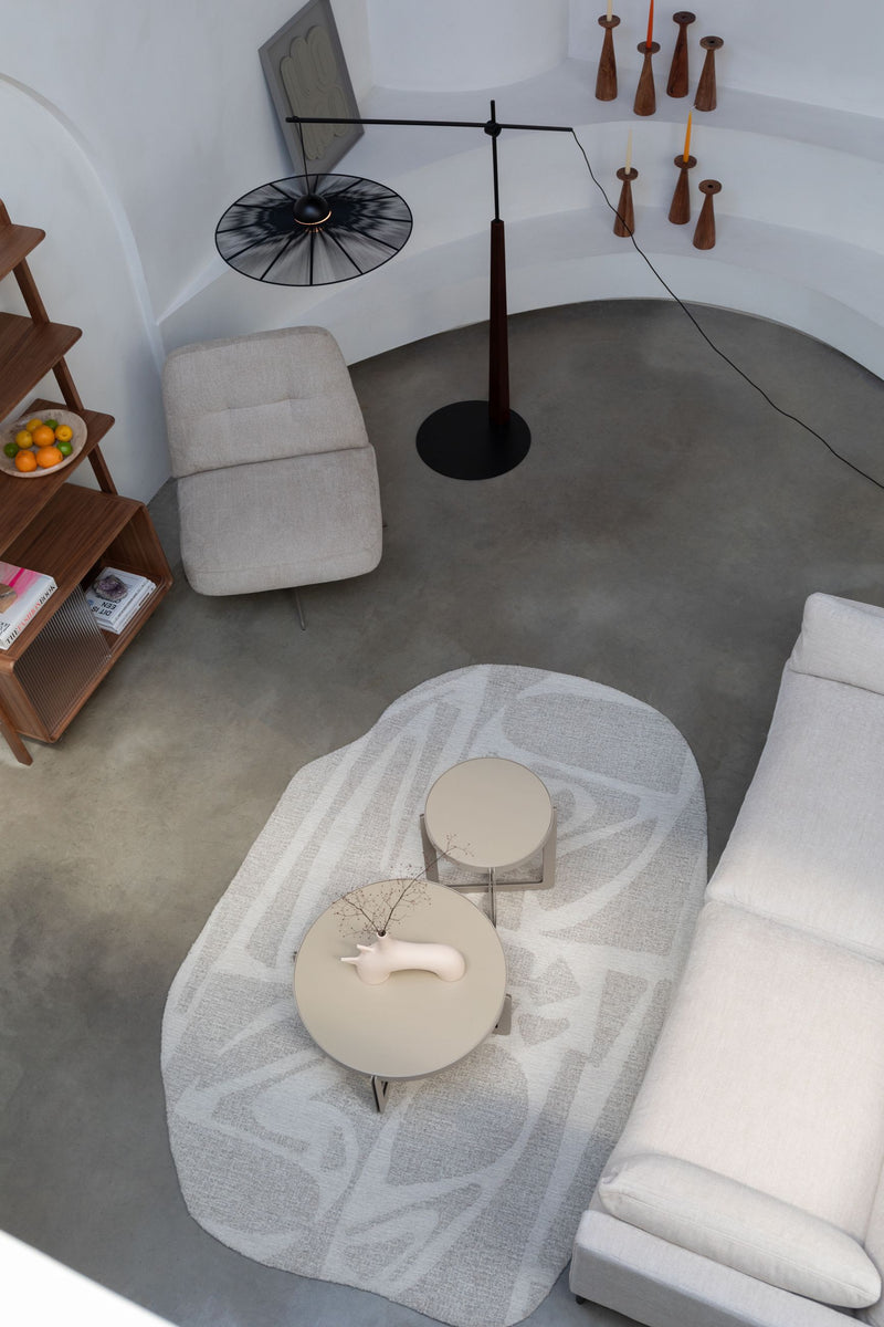 Beistelltisch Centre von Zuiver, Beige mit Stahlgestell und MDF-Platte
