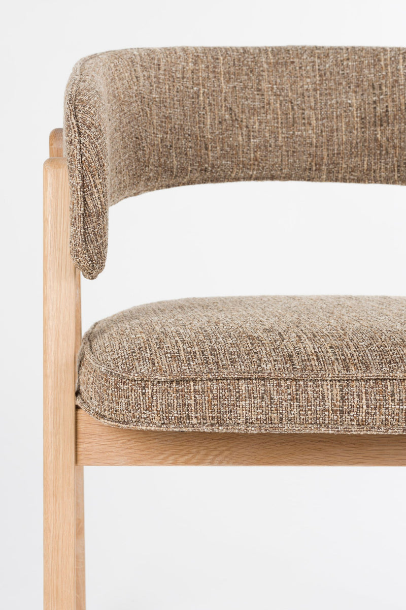 Sessel Bright Braun für Esszimmer mit Eichenholzgestell von Zuiver